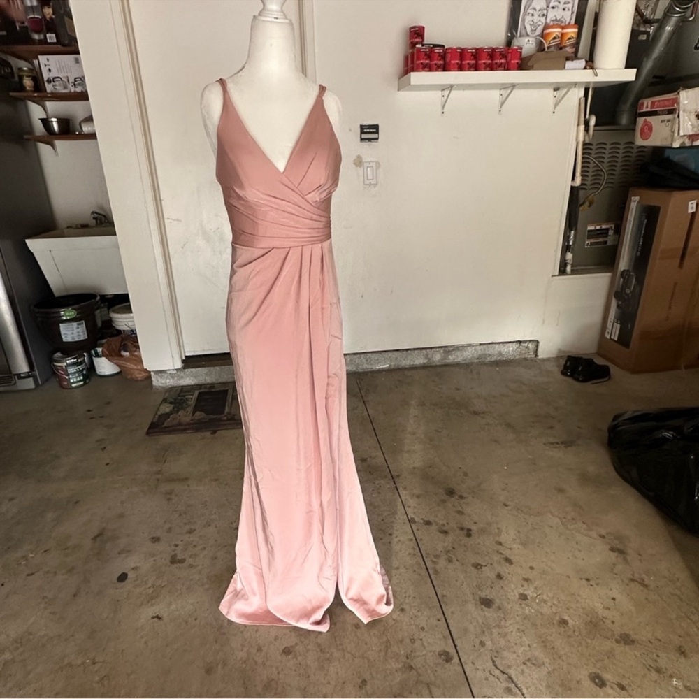 Faviana Pink Sleeveless V-Neck Maxi Gown